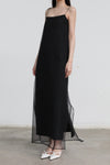 SWAYING 25 Spring and Summer Two-piece Suspender Long Dress SW-SW25SS2L07C2-HEI Black SW25SS2L07C